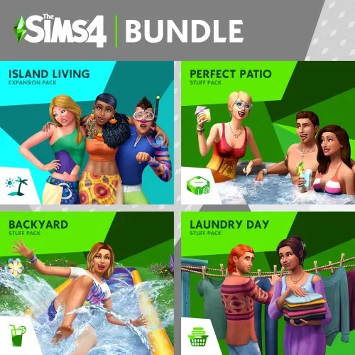 The Sims 4 Fun Outside Bundle – Island Living, Perfect Patio Stuff, Backyard Stuff, Laundry Day Stuff Xbox One & Series X|S (покупка на любой аккаунт / ключ) (США)
