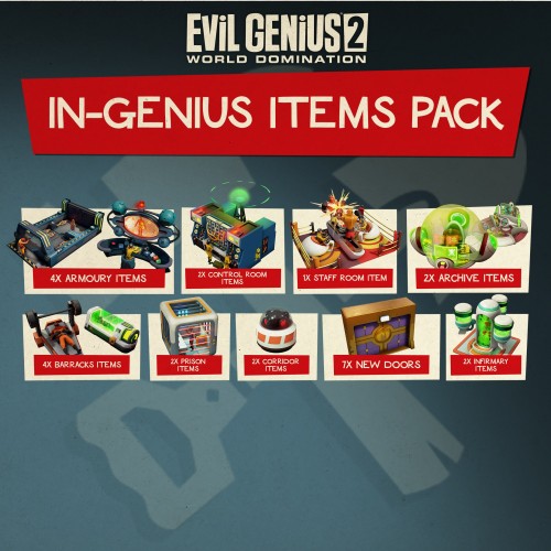 Evil Genius 2: In-Genius Items Pack - Evil Genius 2: World Domination Xbox One & Series X|S (покупка на аккаунт / ключ) (США)