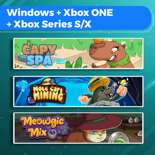 Capy Spa + Mole Cart Mining + Meowgic Mix (Bundle) Xbox One & Series X|S (покупка на новый аккаунт) (Турция)